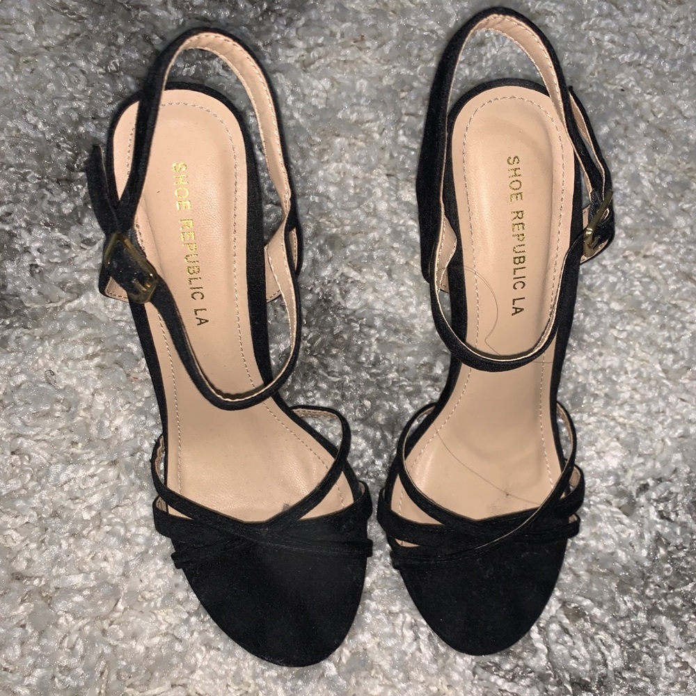 Black open heels